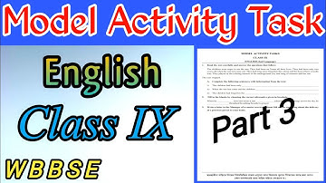 Model Activity Task Class 9 English (ইংরেজি) part 3 || WBBSE || 2021