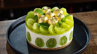 ゴールドシャインマスカットレアチーズケーキ Gold Shine Muscat No-bake Cheesecake