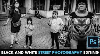 HOW to EDIT B&W STREET PHOTOGRAPHY ( Photoshop CC Tutorial ) screenshot 2