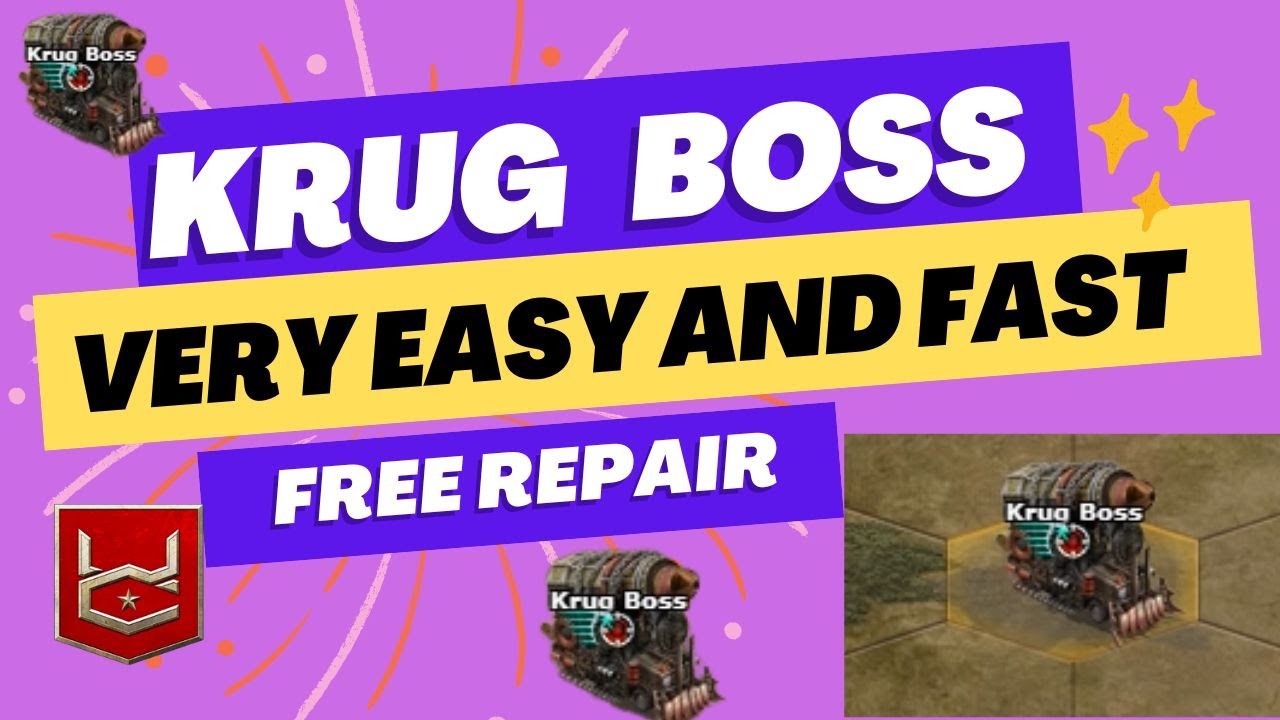war commander ellite KRUG base boss 105 free repair easy fast like old ...