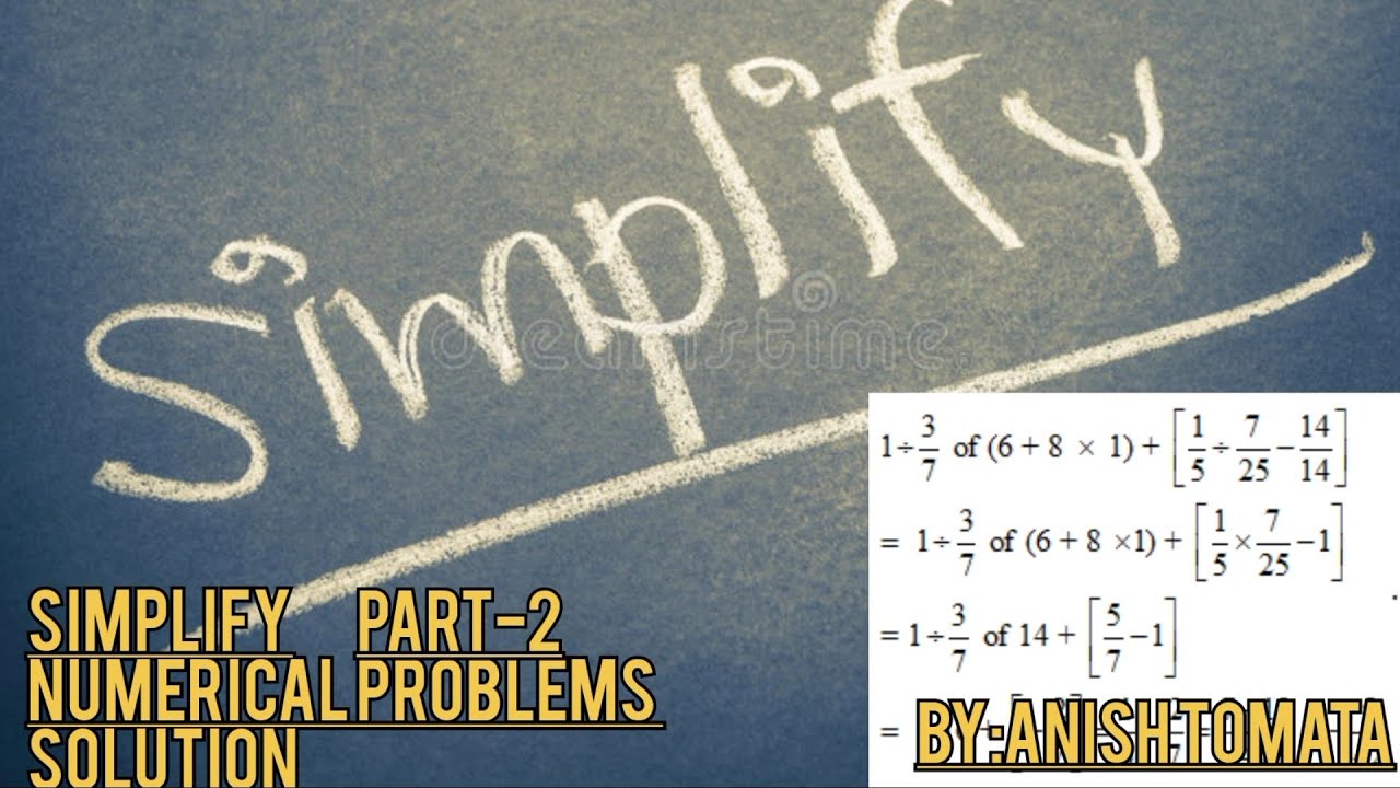 Simplify part-2। numerical problem solved - YouTube