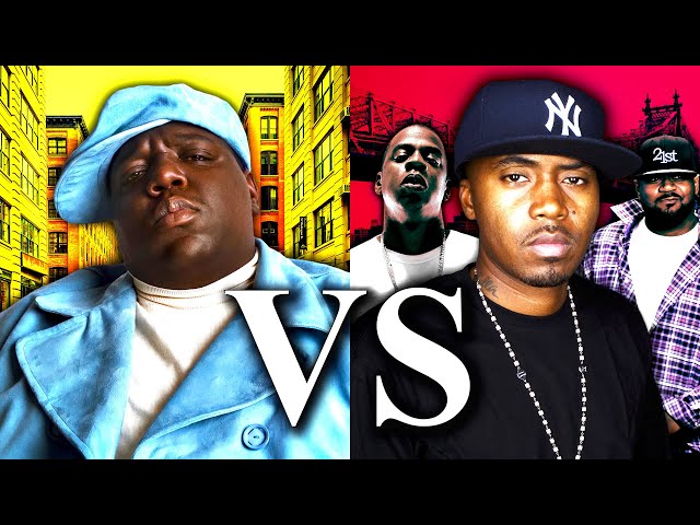 The Notorious B.I.G. Vs. Nas, JAY-Z, Wu-Tang, Big L, Roots etc - Beef Analysis [King Of New York] class=