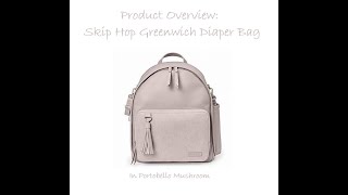 Skip Hop Greenwich Diaper Bag - Portobello Mushroom Colour