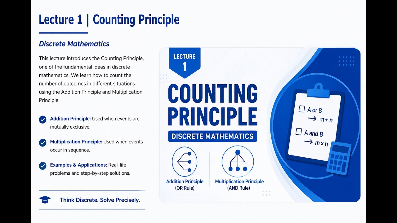 Lecture 1 | Counting Principle | Discrete Mathematics - YouTube
