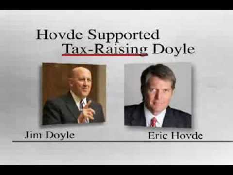 A new Club for Growth Action ad running in Wisconsin. Script for "Only Worse" (TV :60) WHEN TOMMY THOMPSON WAS GOVERNOR, HE PROPOSED RAISING THE GAS TAX. HE CALLED FOR HIGHER TAXES ON NURSING HOME BEDS. IN ALL, THOMPSON PUSHED FOR NINE DIFFERENT TAX HIKES. AND ERIC HOVDE? IN A NATIONAL TV INTERVIEW, HOVDE SAID HE HAD NO PROBLEM WITH RAISING TAXES. AND HOVDE SUPPORTED TAX RAISING GOVERNOR JIM DOYLE. ON TAX HIKES, HOVDE'S LIKE THOMPSON, ONLY WORSE. CLUB FOR GROWTH ACTION IS RESPONSIBLE FOR THE CONTENT OF THIS ADVERTISING.