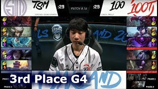 100 Thieves vs TSM Game 4 | 3rd Place S8 NA LCS Summer 2018 | 100 vs TSM G4