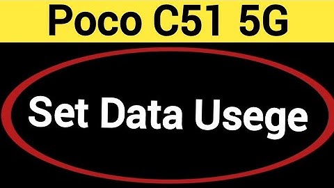 How to set data usege, Poco C51 5G me  data limit Kaise lagaen