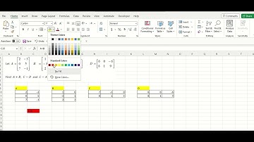 Lab 1 Find the Addition and subtraction of matrices by using Excel