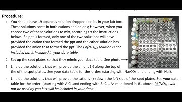 precipitate solubility lab instructions