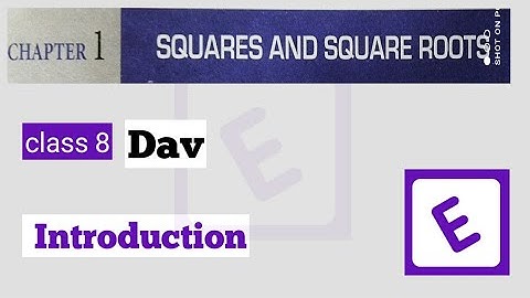 DAV Class 8 Maths Ch 1 Square And Square Root Full Introduction In One video With Example