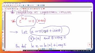 Lec25/Complex Differentiation/Logarithmic Function