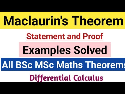 Maclaurin's Theorem|Proof|Differential Calculus|BSc