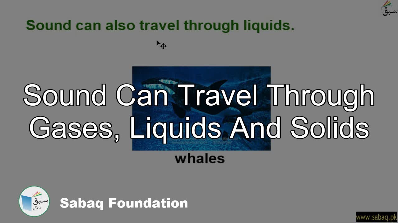 Sound Can Travel Through Gases, Liquids And Solids, General Science