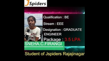 successfully placed as GRADUATE ENGINEER | SNEHA | JSpiders career | dream job |2023 PLACEMENT