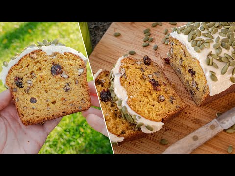 How to make PUMPKIN BREAD  Pumpkin Spicy Bread Recipe with Cream Cheese Frosting