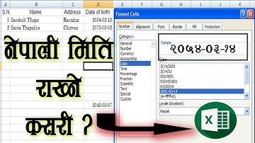 How to keep nepali  date in  Excel | BS date in excel | Excel tutorial in nepali | Tips and learning