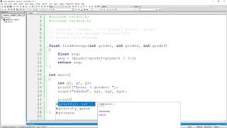 C Programming: Function Example #4   Calc & Return avg between 3 numbers