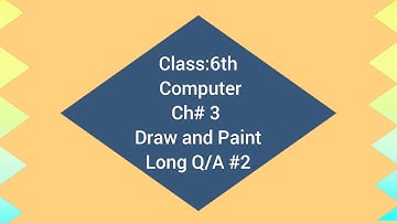 Class-6th : Computer: Ch# 3 : Draw and Paint , Long Q/A #2
