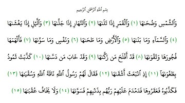 011 سورة الشمس؛ مقام البيات؛ ترتيل ياسر الدوسري