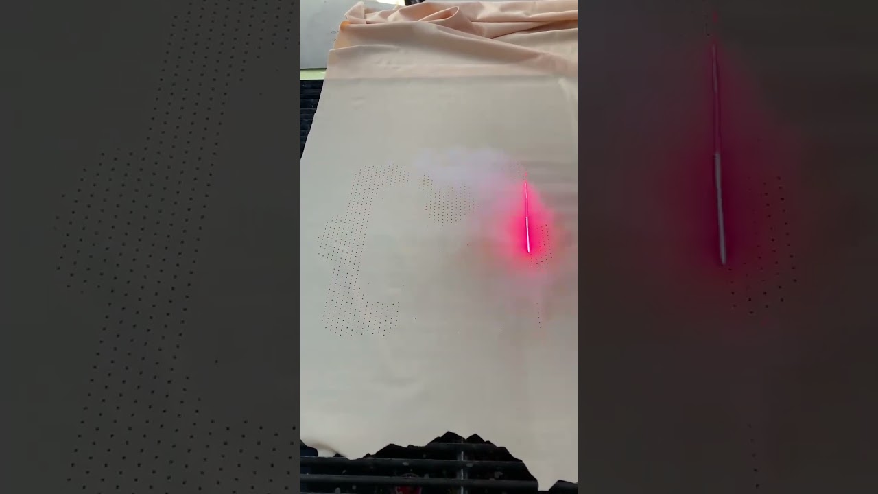 Laser Perforation on Fabric Dynamic laser marking machine