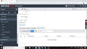 ServiceNow User and Groups administration