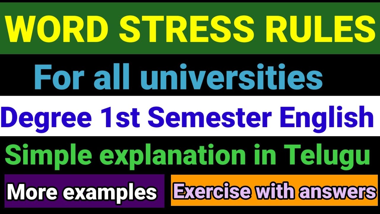 Word Stress rules. how to mark stress. word accent in English 