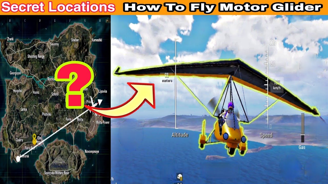 How to Find Motor Glider in Pubg Mobile How to fly Motor Glider