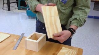 Mr. Kinnaman shows how to add the top and base to the wood box with hinge and magnet project.