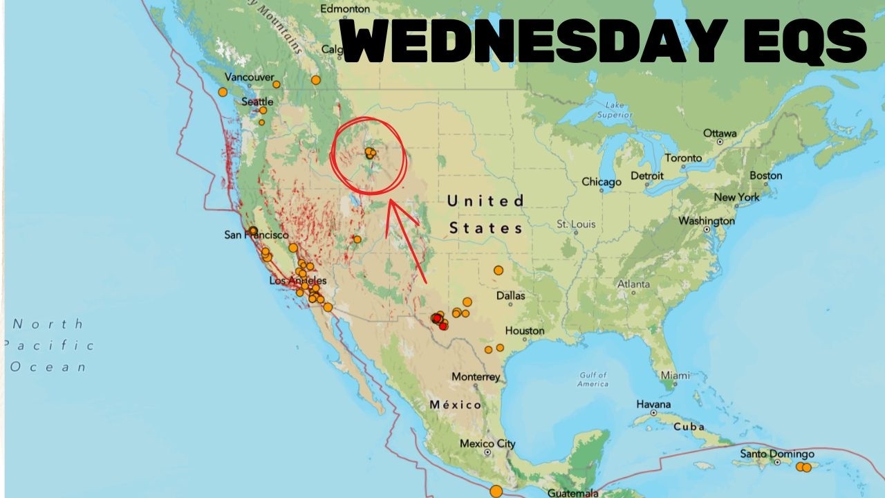 Earthquake activity at Yellowstone today. Texas oil fields continued uptick. Wednesday update.