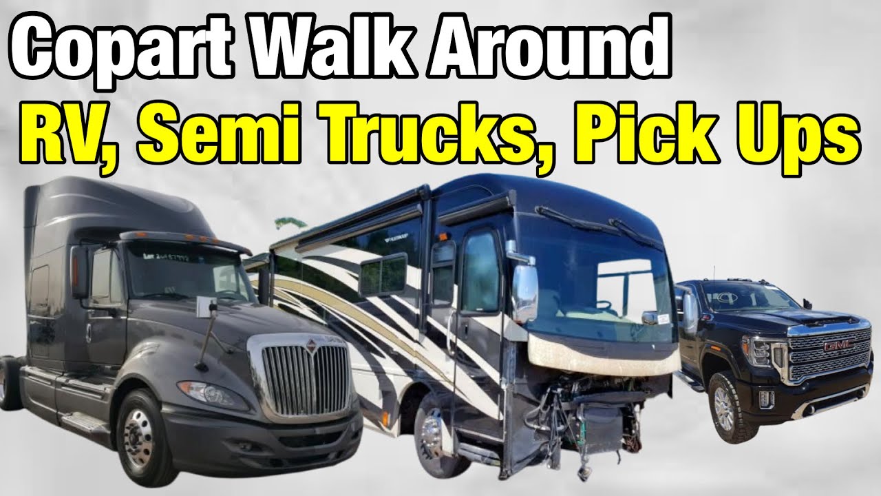 Copart Walk Around RV, Semi Trucks, Durmax, Ford and More - YouTube
