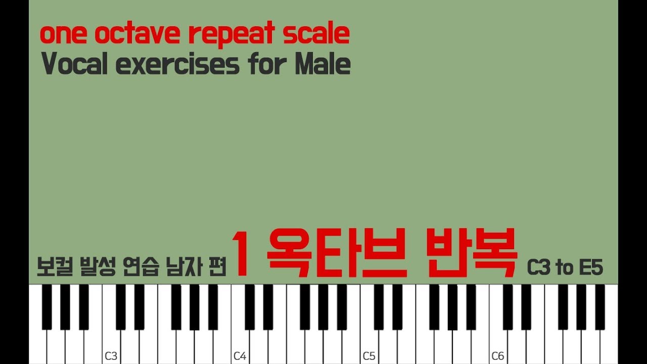 보컬 발성연습 피아노 스케일 1옥타브 반복 음계 / Vocal Warm Up Exercises Male Piano Scale 1  Octave Repeat - Youtube