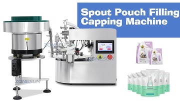 ZONESUN ZS-SVFC1 Servo Gear Pumps Tabletop Rotary Liquid Spout Pouch Filling Capping Machine