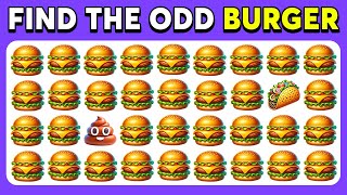 Find the ODD One Out - Junk Food Edition 🍔🍕🍩 Easy, Medium, Hard - 50 Levels Emoji Quiz | Mouse Quiz