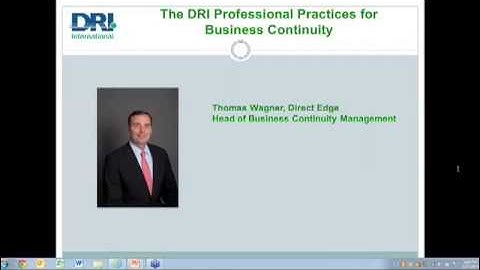 DRI Webinar Series: "DRI Professional Practices for Business Continuity"