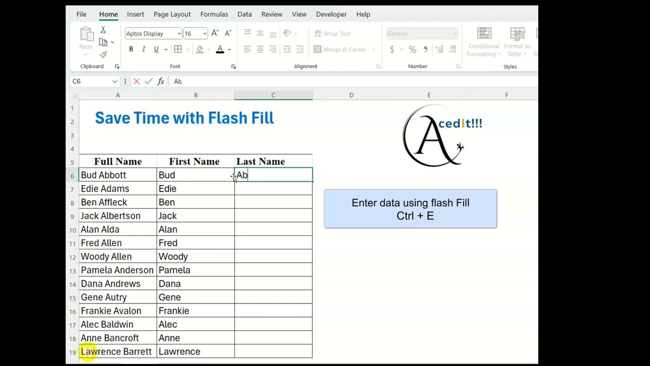 Use Flash Fill To Fill Cells In Excel YouTube Use Flash Fill To Fill Cells In Excel YouTube