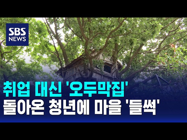 취업 대신 '오두막집' 돌아간 청년..마을 '들썩' / SBS 12시뉴스