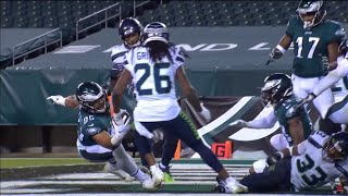 Wentz Throws Hail Mary for One-handed TD Catch | Eagles vs Seahawks