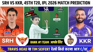 SRH vs KKR Dream11 team | SRH vs KKR Dream11 team prediction | SRH vs KKR Dream11 Team Today Match 