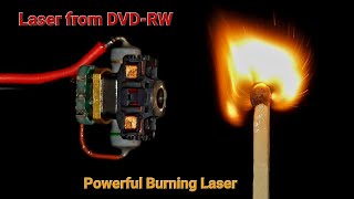 How to make a powerful laser from DVD-RW that burns matches | DIY mini engraving laser