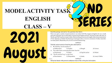 CLASS 5 ENGLISH 2ND SERIES MODEL ACTIVITY TASK 2021 AUGUST NEW