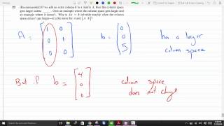 Example where adding a  column b to a matrix A does not make Column Space Larger P 3-1-23