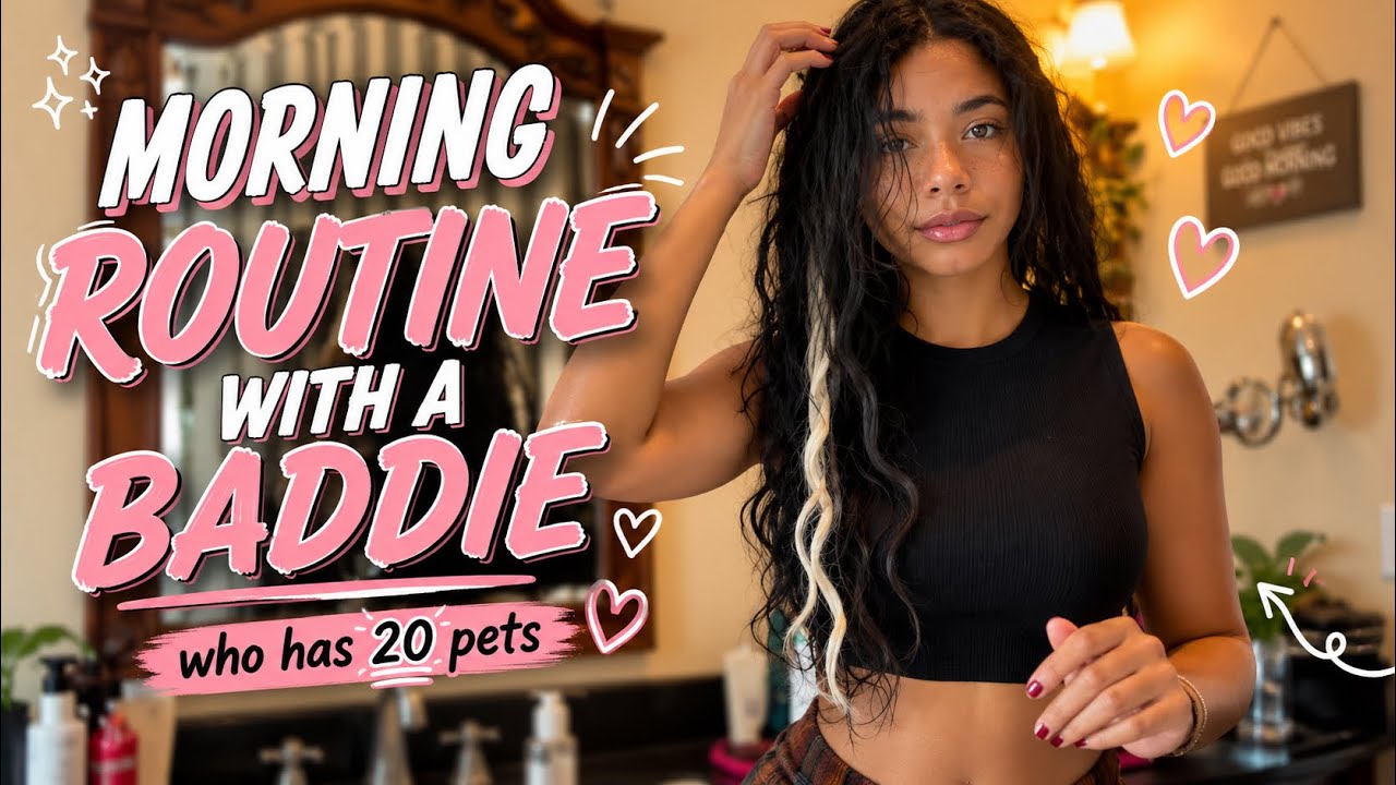 Morning routine with a baddie who has 20 pets - YouTube