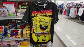SPONGEBOB SQUAREPANTS BLACK BASESBALL STYLE SHIRT WITH GIANT SPONGEBOB ON BACK - PATRICK STAR