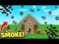 FILLING His HOUSE With SMOKE *TROLL* (Camp Minecraft)