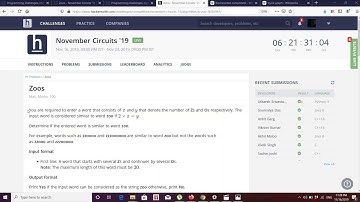 Hackerearth November Circuits Problem 2 solution - Zoos