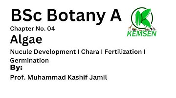 Nucule Development I Chara I Fertilization I Germination I Botany A I Chapter No. 04 I  KEMSEN