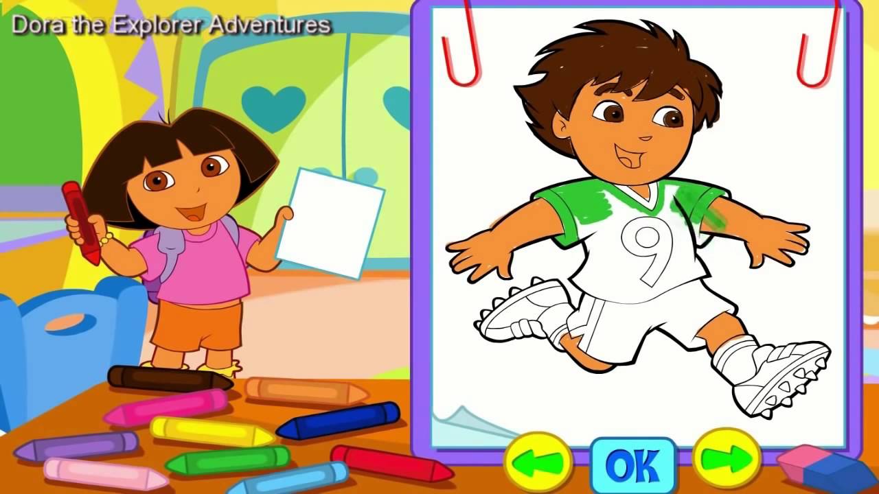 Dora the Explorer - Dora paint - Dora Video for little kids - Gameplay ...