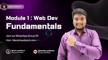 Module 1 | Fundamental | Website Development | Manish WebTech
