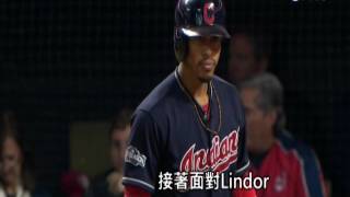 20161015MLB 2分砲+投手接力完封 印地安人2:0險勝藍鳥
