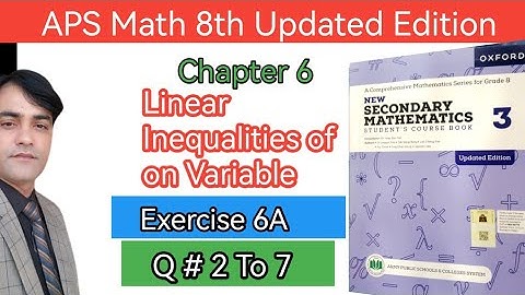 Exercise 6A Question 2 To 7  II APS Maths 8th II New Secondary Math Book 3 Updated Edition #taleem